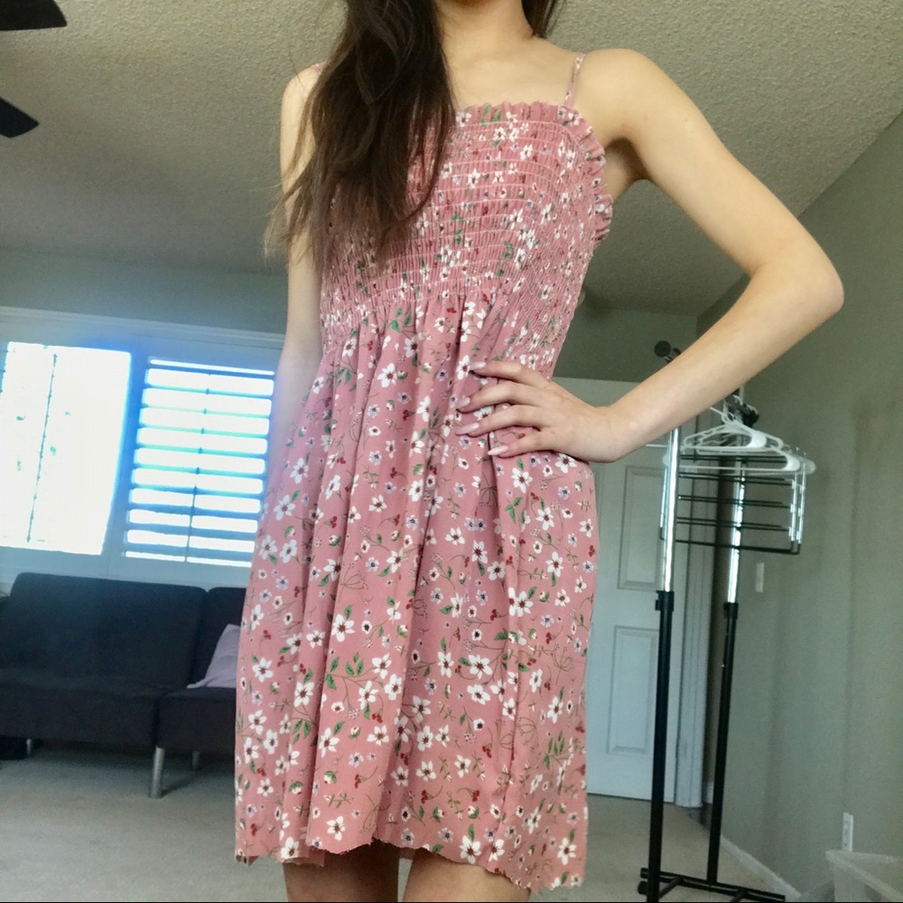 Pink floral dress